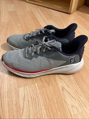 FootJoy Gray and Navy Golf Shoes with Red Accent